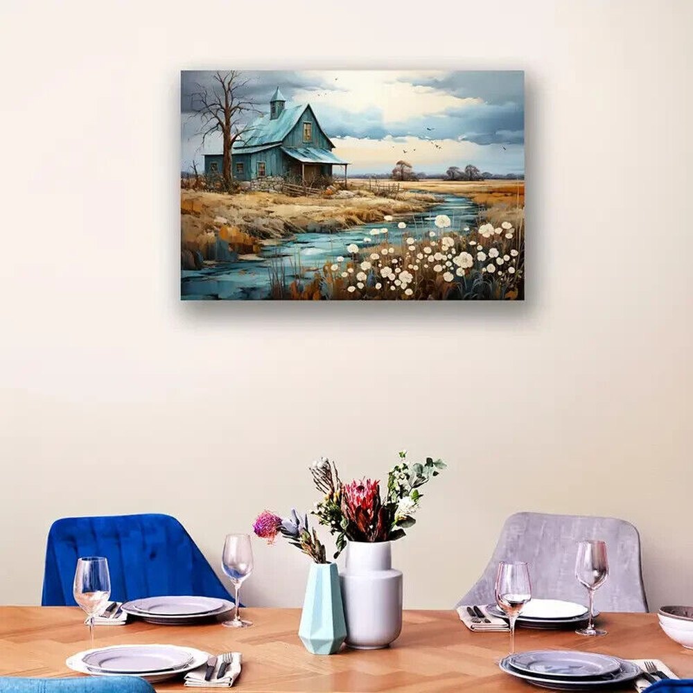 Scenic Country Farm Canvas Print Framed 16" x 24" Wall Art Style Your Walls